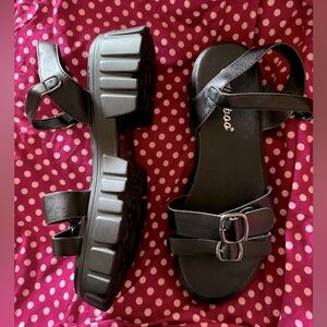 Foxblood Chunky Platform Buckle Sandals size 10